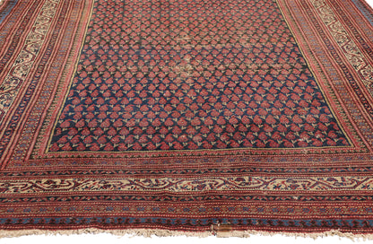 5 x 13 Navy Blue Antique Persian Malayer Rug 79324