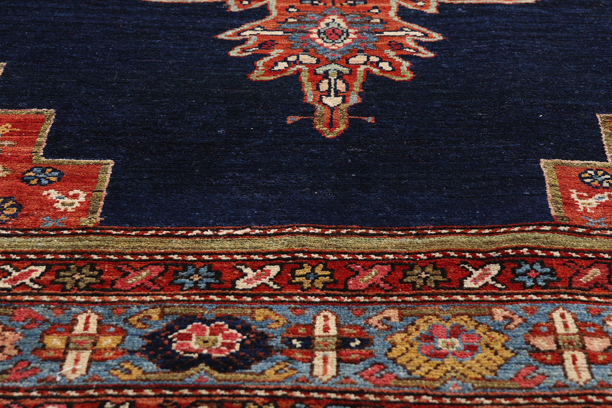 9 x 11 Navy Blue Antique Persian Malayer Rug 61504