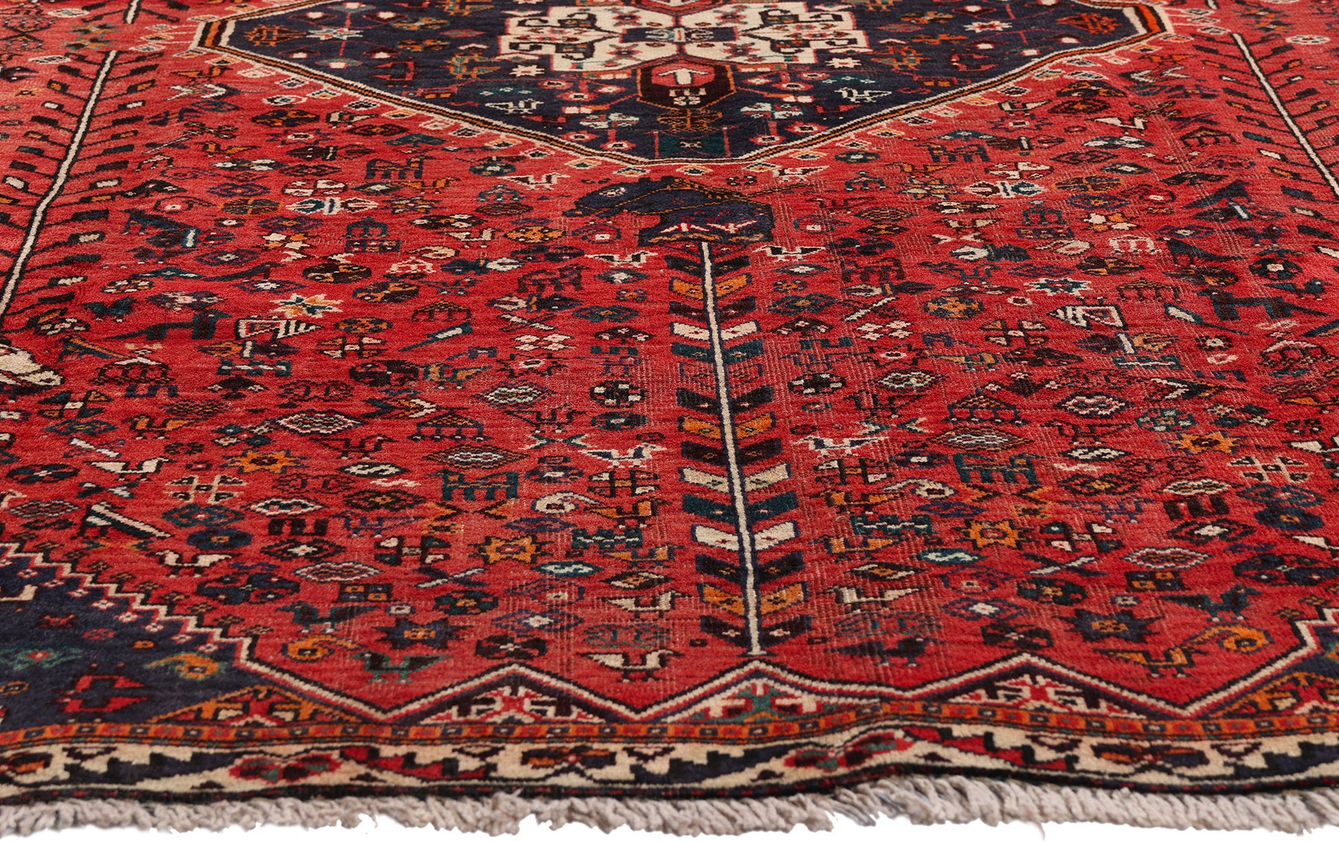 6 x 9 Red Antique Persian Qashqai Rug 61428