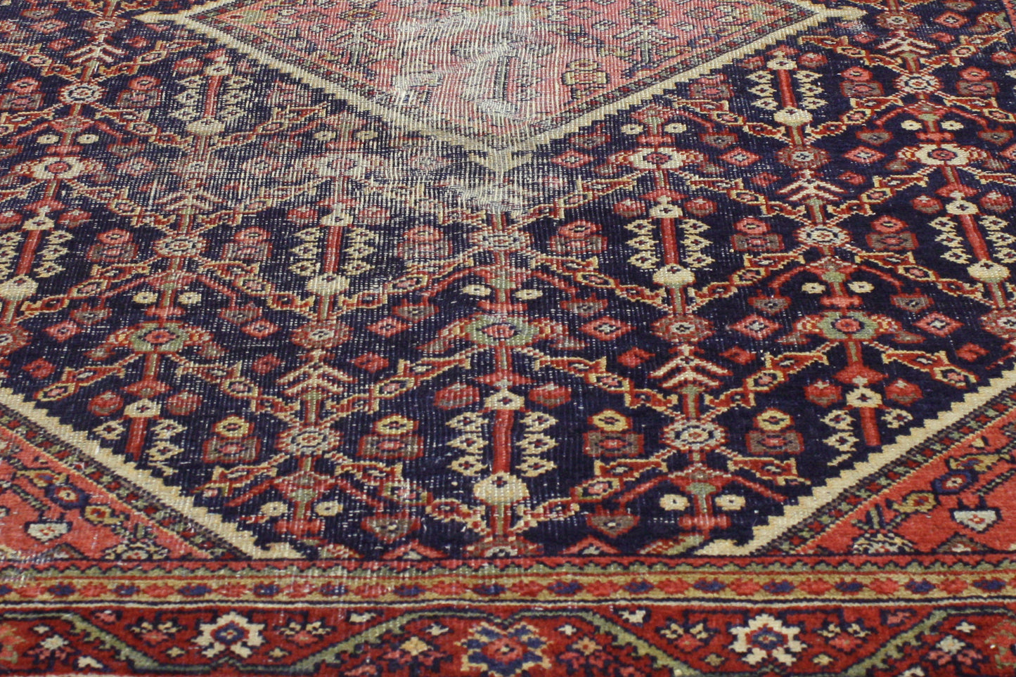 4 x 6 - Navy Blue Antique Persian Mahal Rug - 77011