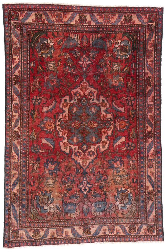 4 x 7 Antique Persian Bakhtiari Rug 77685
