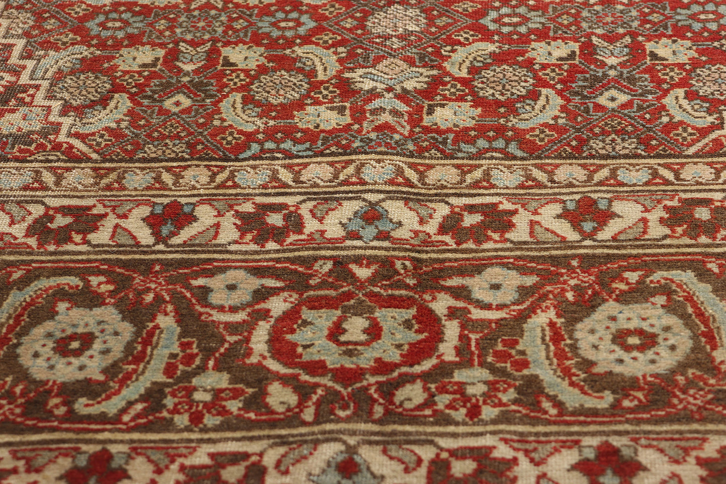 9 x 12 Antique Persian Mahi Tabriz Rug 78931