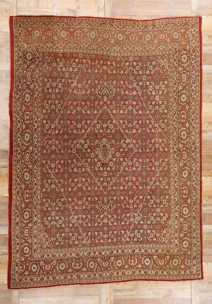 9 x 12 Antique Persian Mahi Tabriz Rug 78931