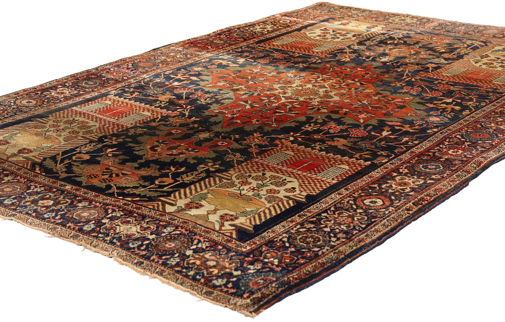 4 x 7 Antique Persian Sarouk Farahan Rug 79331