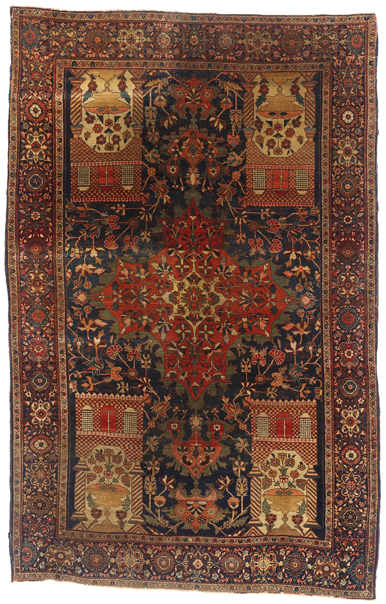 4 x 7 Antique Persian Sarouk Farahan Rug 79331