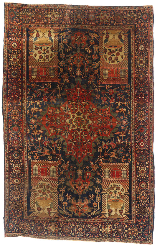 4 x 7 Antique Persian Sarouk Farahan Rug 79331