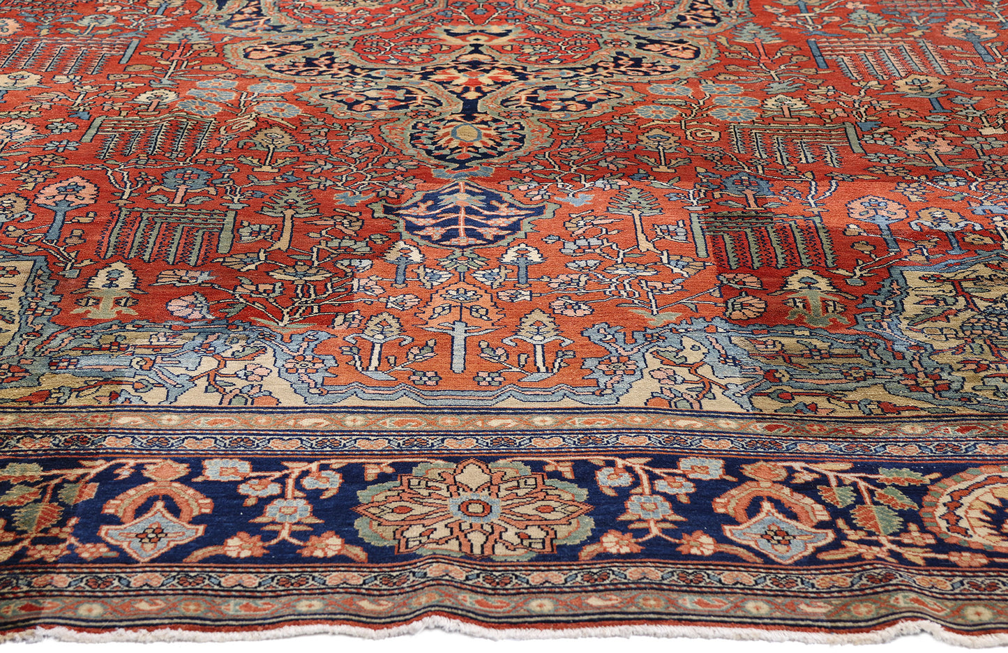 9 x 13 Red Antique Persian Farahan Rug 73477