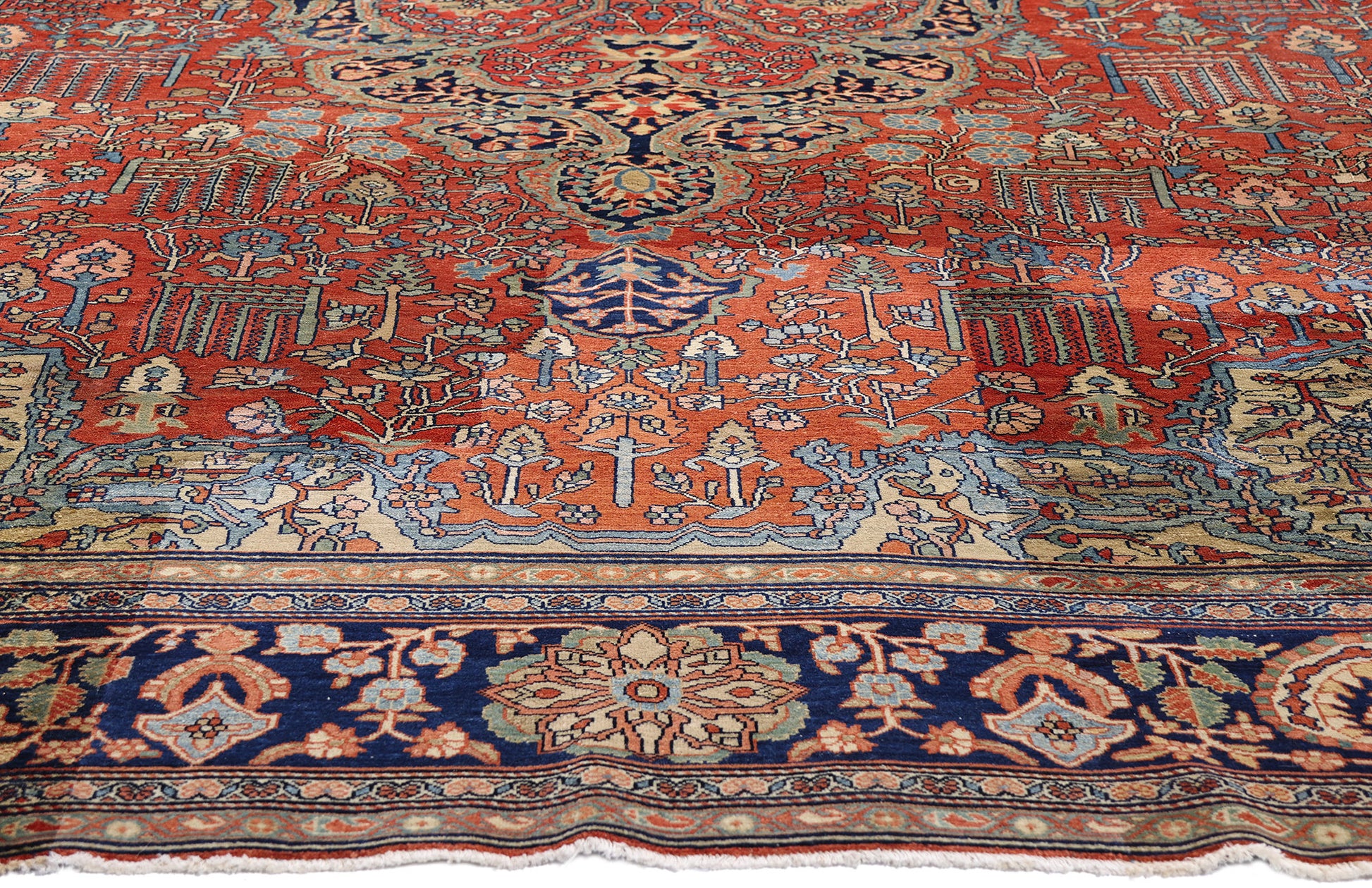 9 x 13 Red Antique Persian Farahan Rug 73477