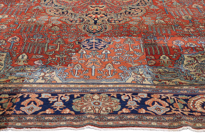 9 x 13 Red Antique Persian Farahan Rug 73477