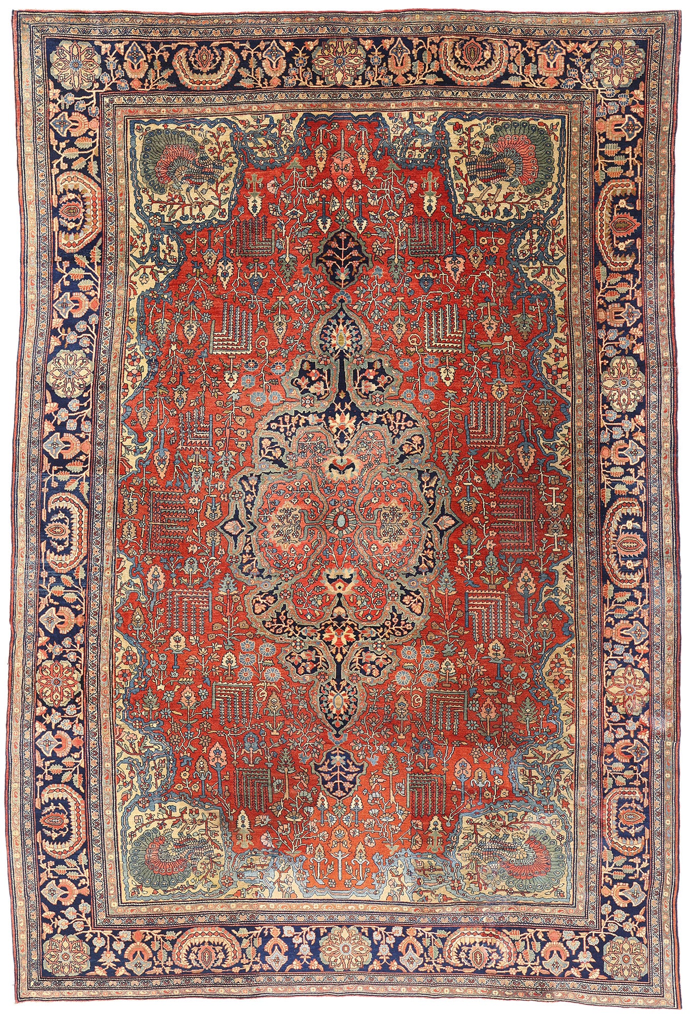 9 x 13 Red Antique Persian Farahan Rug 73477