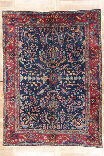9 x 13 Antique Persian Sarouk Rug 79227