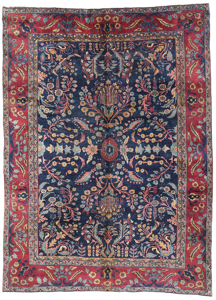 9 x 13 Antique Persian Sarouk Rug 79227