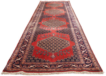 4 x 13 Antique Red Persian Senneh Rug 90030