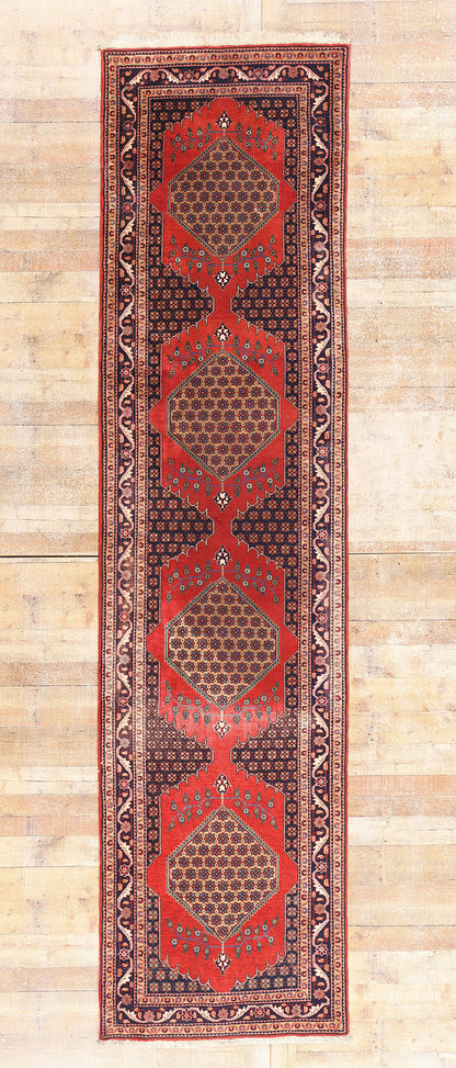 4 x 13 Antique Red Persian Senneh Rug 90030