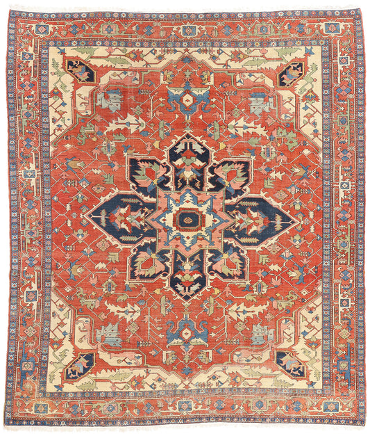 10 x 12 Antique Persian Serapi Rug 78671