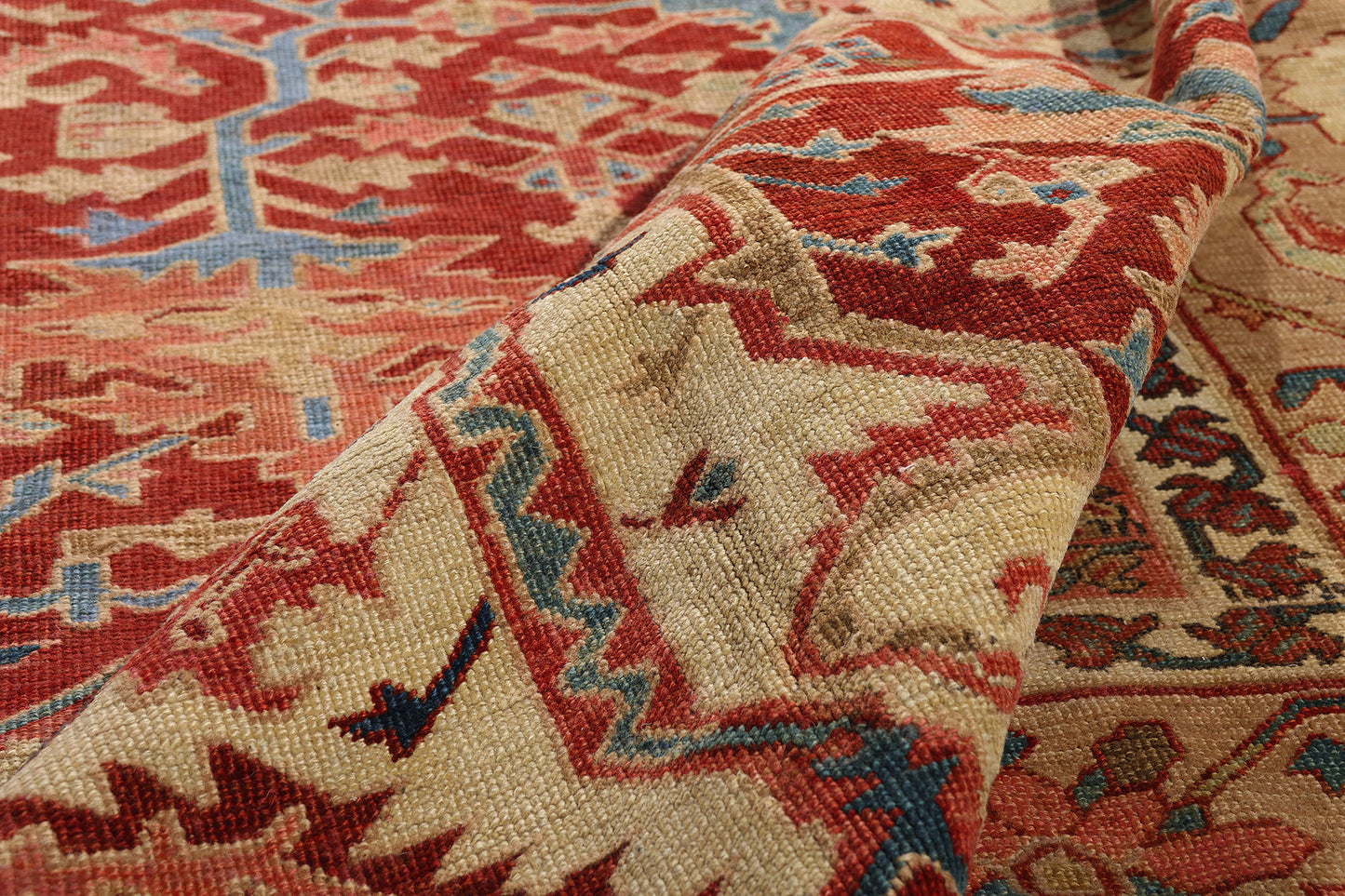 16 x 25 Late 19th Century Antique Persian Serapi Rug 78708