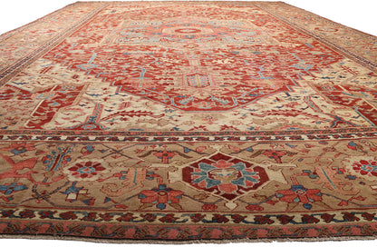 16 x 25 Late 19th Century Antique Persian Serapi Rug 78708