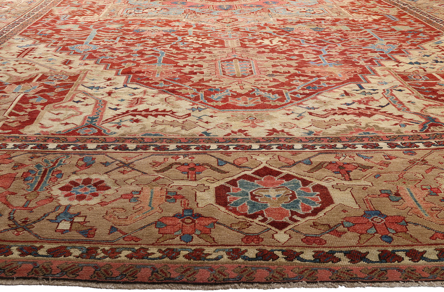 16 x 25 Late 19th Century Antique Persian Serapi Rug 78708