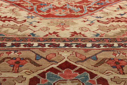 16 x 25 Late 19th Century Antique Persian Serapi Rug 78708