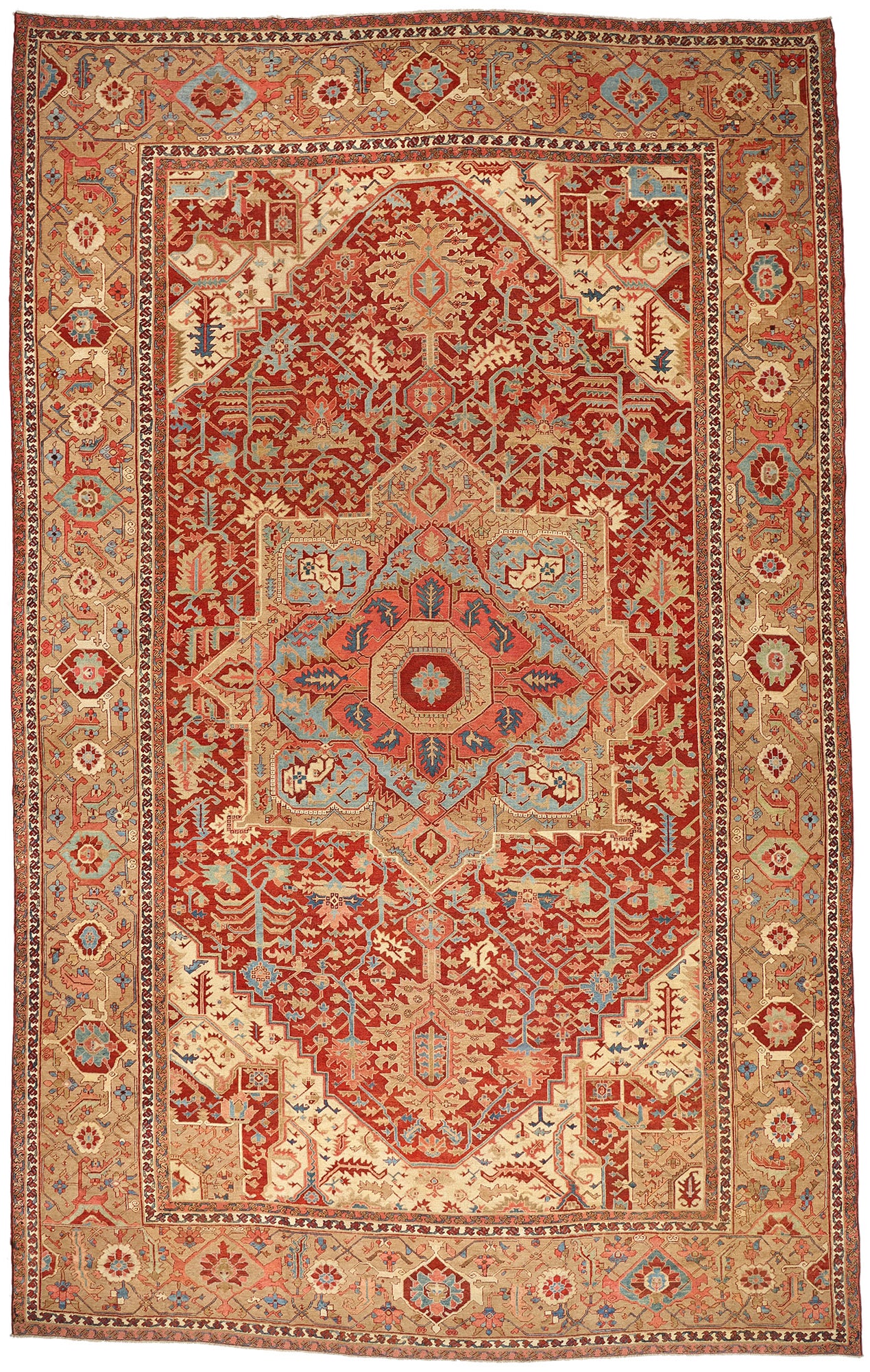 16 x 25 Late 19th Century Antique Persian Serapi Rug 78708