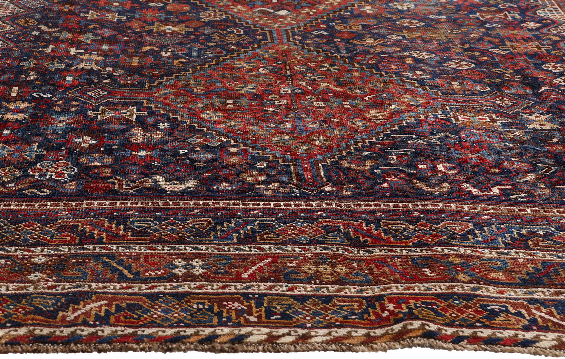 7 x 11 Navy Blue Antique Persian Shiraz Rug 61427