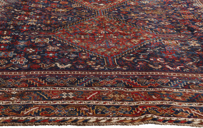 7 x 11 Navy Blue Antique Persian Shiraz Rug 61427