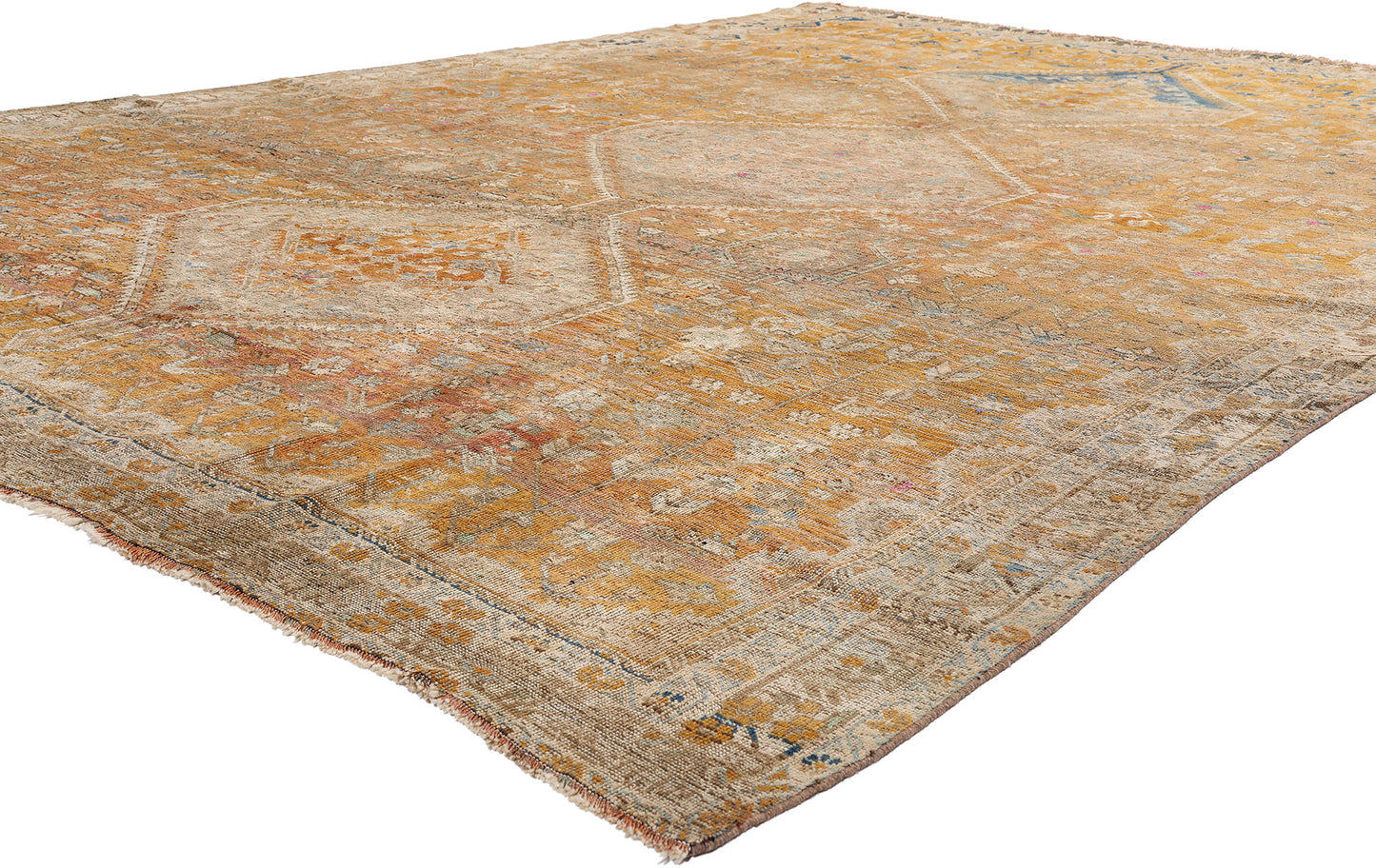 9 x13 Orange Antique Persian Shiraz Rug 61528