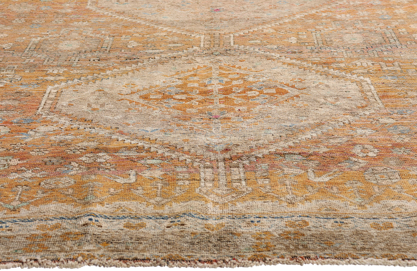 9 x13 Orange Antique Persian Shiraz Rug 61528