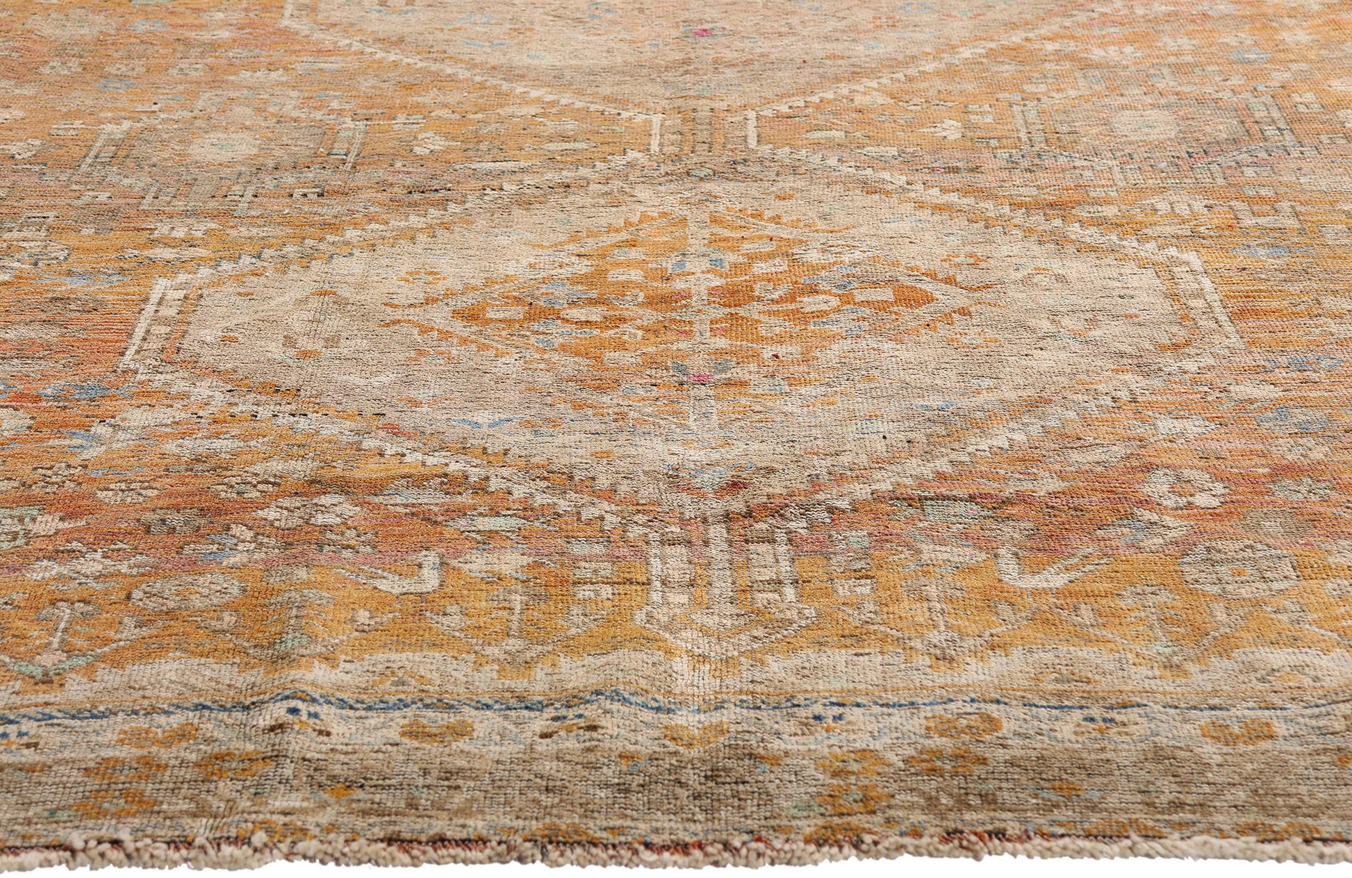 9 x13 Orange Antique Persian Shiraz Rug 61528