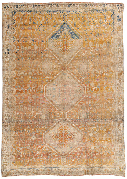9 x13 Orange Antique Persian Shiraz Rug 61528
