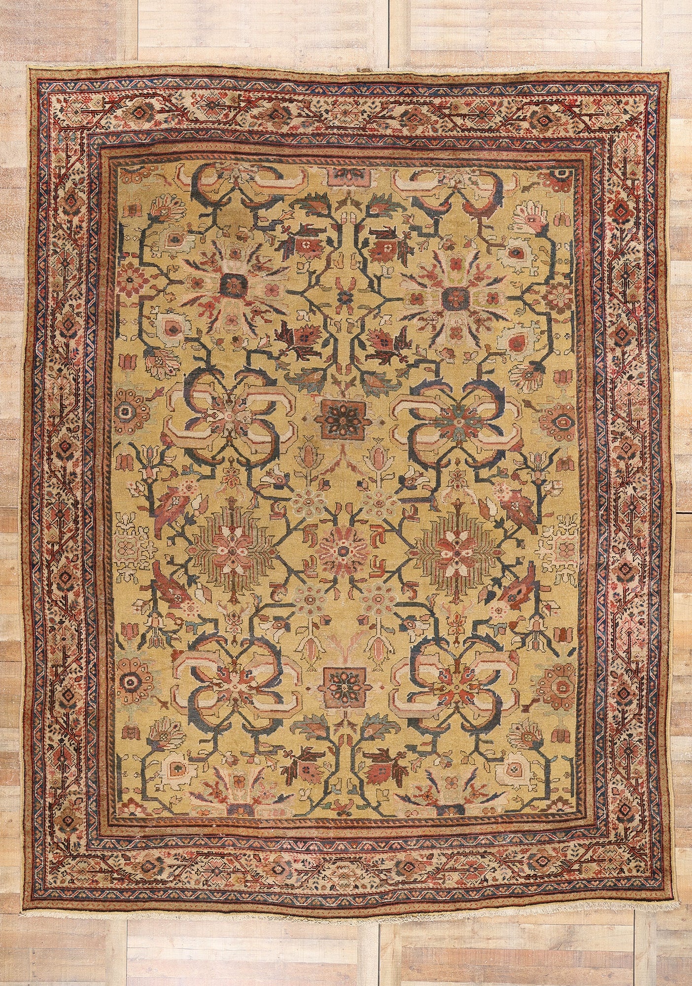 10 x 13 - Brown Antique Persian Sultanabad Rug - 73833