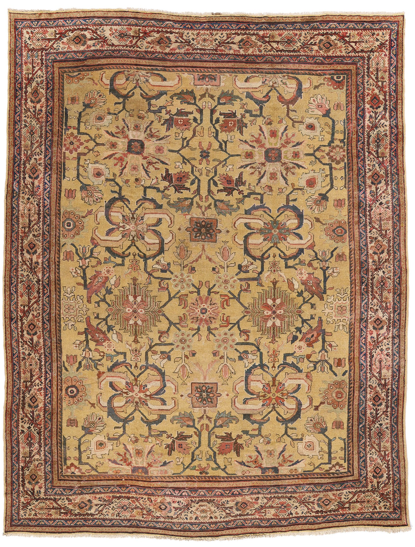 10 x 13 - Brown Antique Persian Sultanabad Rug - 73833