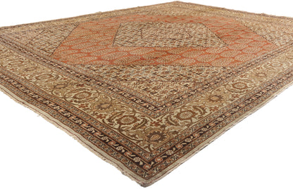 10 x 12 - Brown Antique Persian Tabriz Rug - 73538