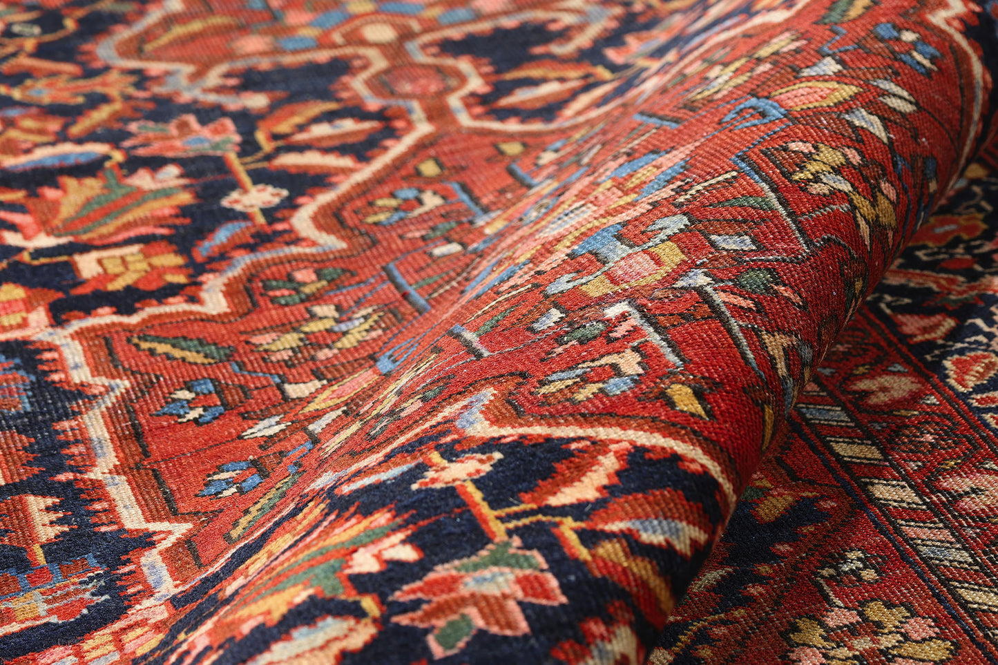 4 x 7 Navy Blue Antique Persian Tabriz Rug 79328