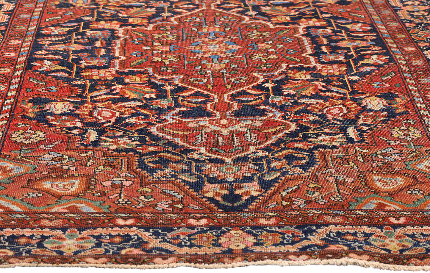 4 x 7 Navy Blue Antique Persian Tabriz Rug 79328