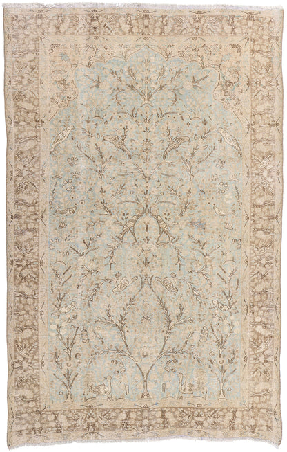 6 x 10 Antique Persian Tabriz Pictorial Rug 61383