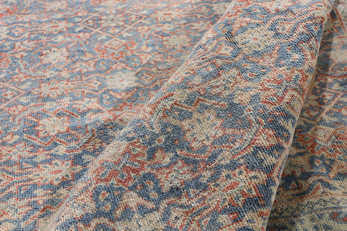 8 x 11 Distressed Blue Antique Persian Tabriz Rug 61521