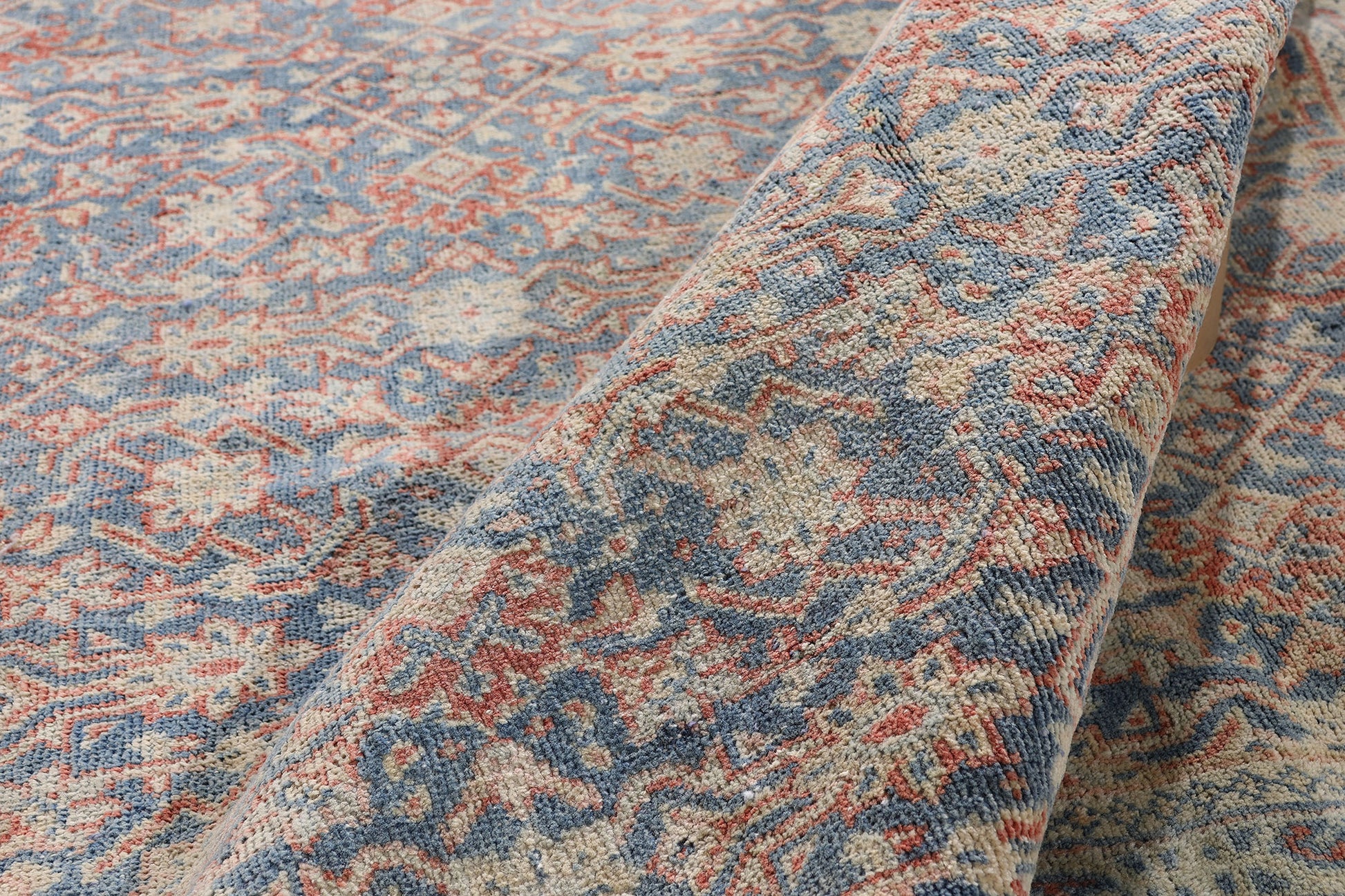 8 x 11 Distressed Blue Antique Persian Tabriz Rug 61521