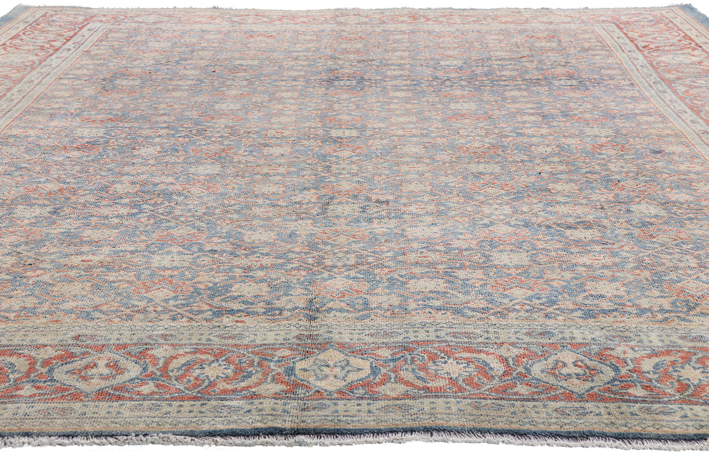 8 x 11 Distressed Blue Antique Persian Tabriz Rug 61521