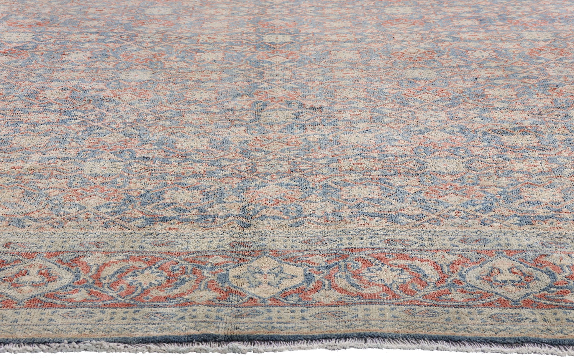 8 x 11 Distressed Blue Antique Persian Tabriz Rug 61521