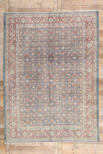 8 x 11 Distressed Blue Antique Persian Tabriz Rug 61521