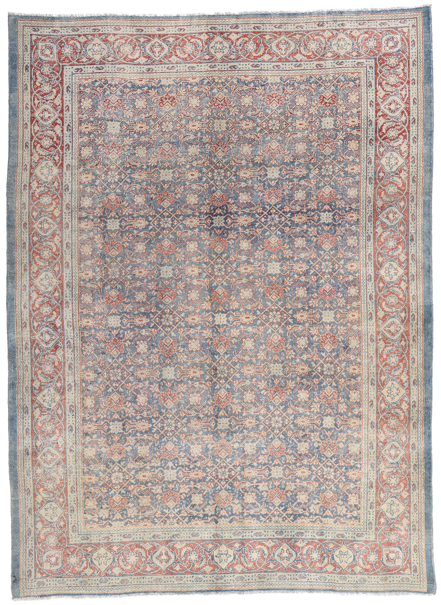 8 x 11 Distressed Blue Antique Persian Tabriz Rug 61521