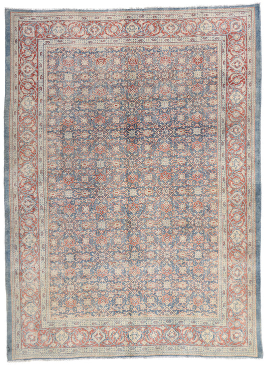 8 x 11 Distressed Blue Antique Persian Tabriz Rug 61521