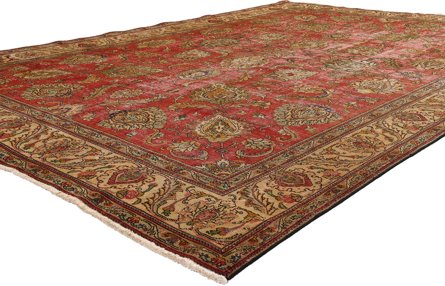 9 x 13 Red Antique Persian Tabriz Rug 74329