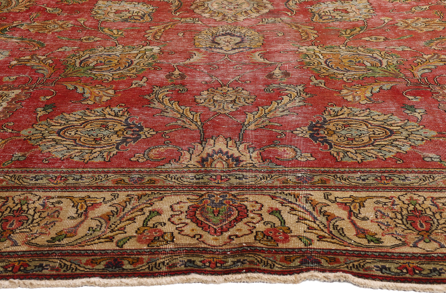 9 x 13 Red Antique Persian Tabriz Rug 74329