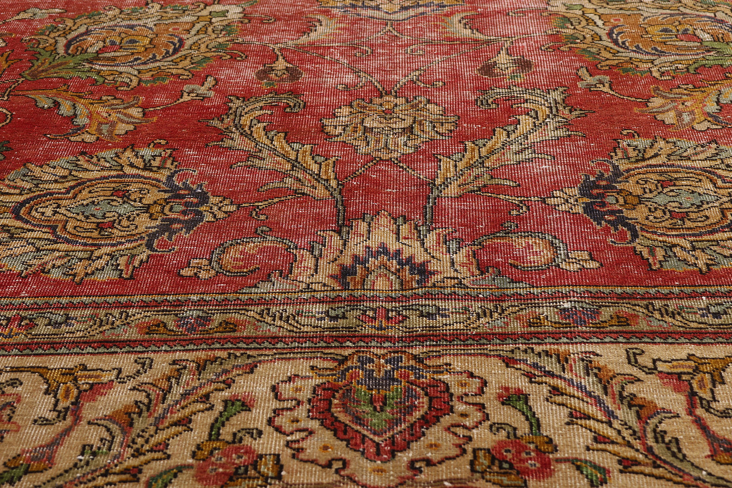 9 x 13 Red Antique Persian Tabriz Rug 74329
