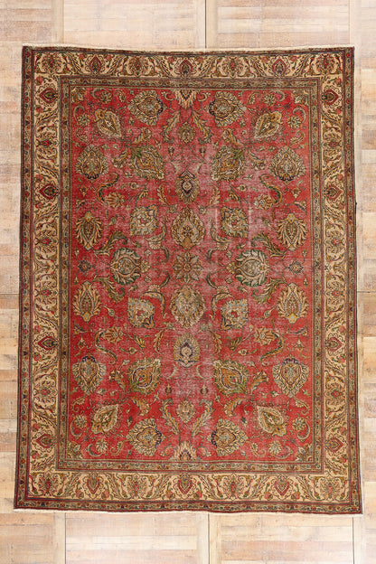 9 x 13 Red Antique Persian Tabriz Rug 74329