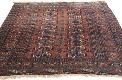 4 x 5 Antique Persian Turkoman Rug 79172