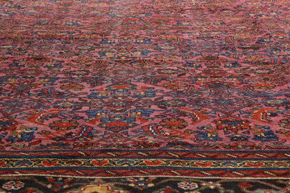13 x 21 Antique Pink Persian Hamadan Rug 78339