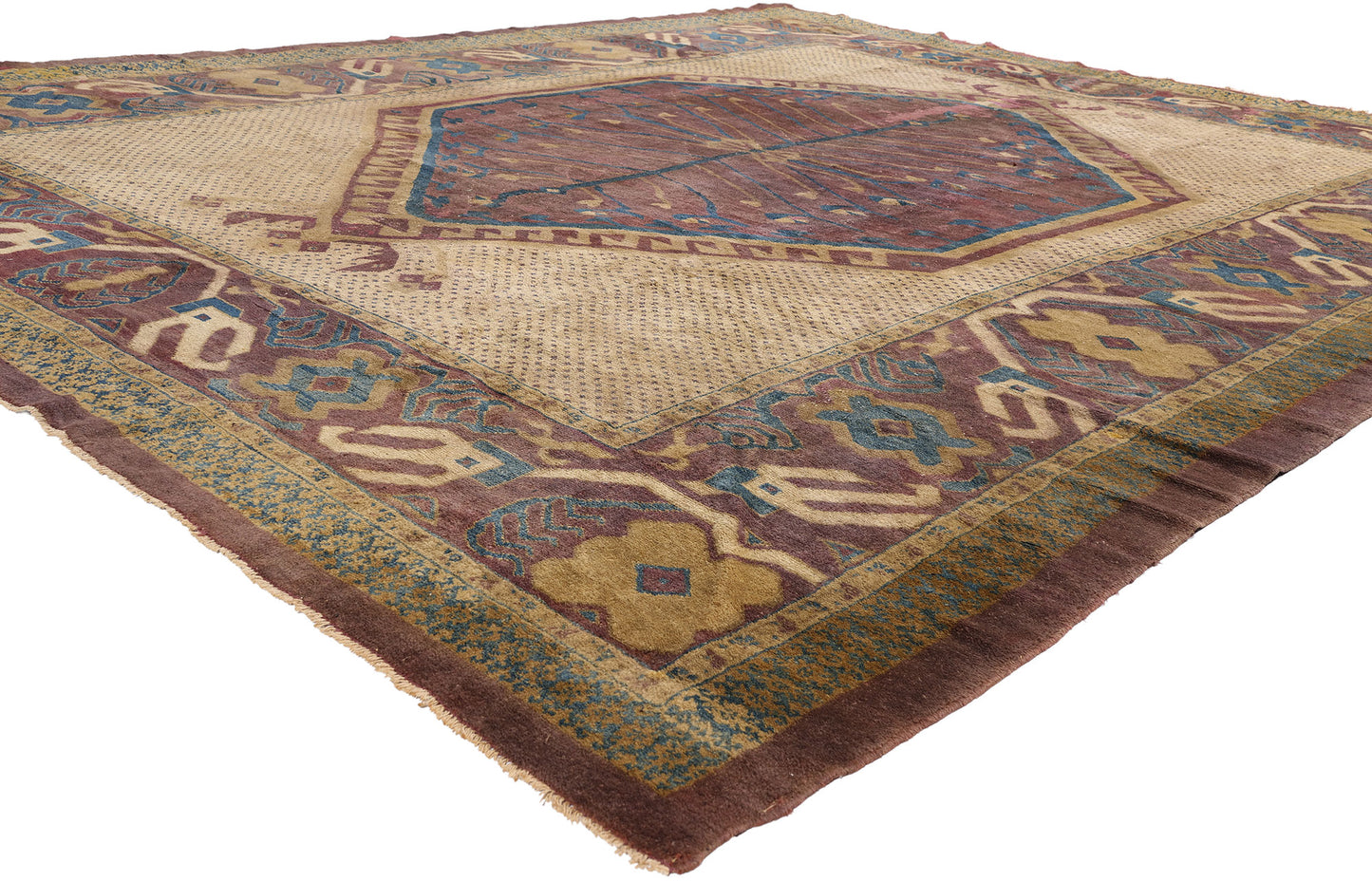 9 x 11 Plum Antique Persian Khotan Rug 79303